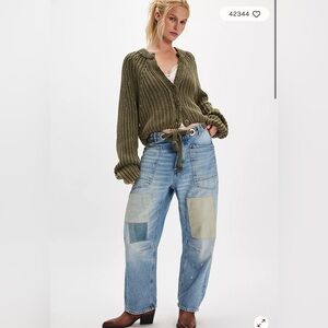 NWT We The Free Free People Moxie Low Slung Barrel Jeans size 30